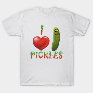 Funny T-shirt Design I love Pickles Gift Idea T-Shirt